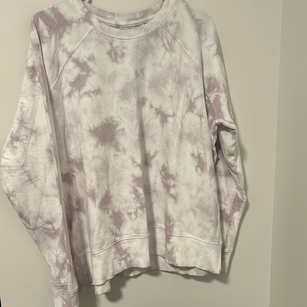 NWOT Athleta White Purple Long Sleeve Pullover Size 1X